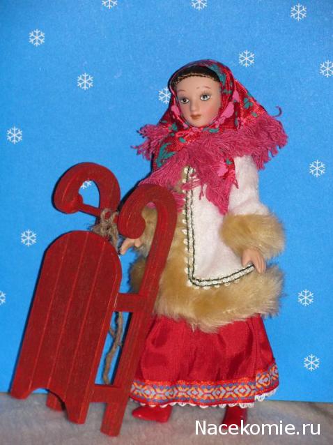 Куклы в народных костюмах №1 Кукла в зимнем костюме Московской губернии