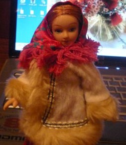 Куклы в народных костюмах №1 Кукла в зимнем костюме Московской губернии