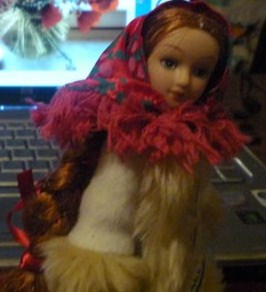 Куклы в народных костюмах №1 Кукла в зимнем костюме Московской губернии