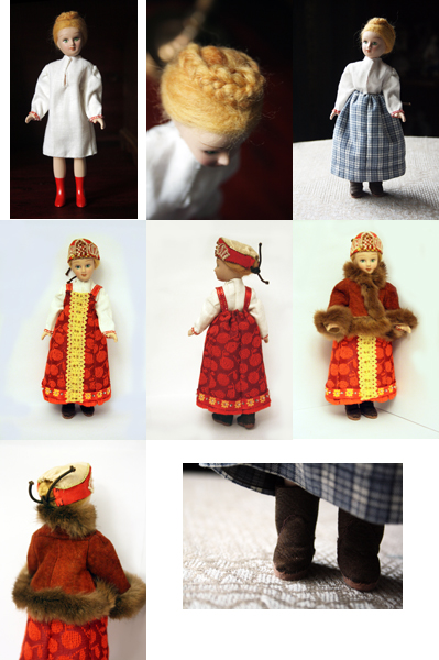 Куклы в народных костюмах №5 Кукла в зимнем костюме Архангельской губернии