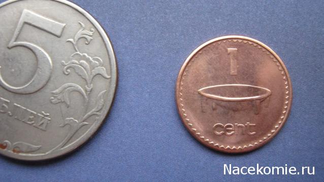 Монеты и банкноты №19  1 толар (Словения), 1 цент (Фиджи)