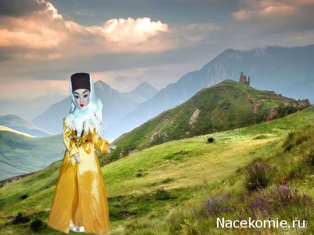 Куклы в народных костюмах №15 Кукла в осетинском девичьем костюме