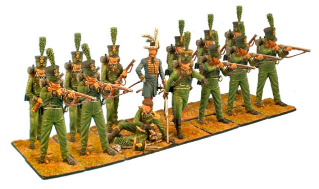 Наполеоновские войны №37 Флейтист егерской роты полка легкой пехоты в парадной форме,1815г.