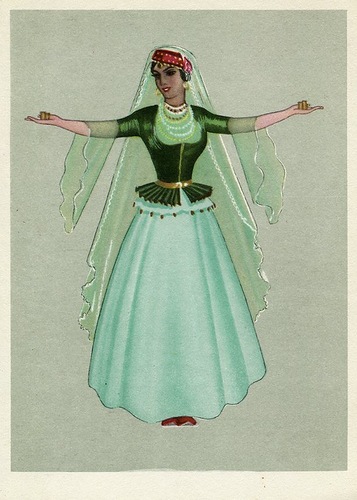 Куклы в народных костюмах №32 Кукла в азербайджанском праздничном костюме