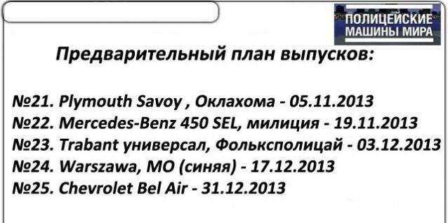 Полицейские Машины Мира - График выхода и обсуждение