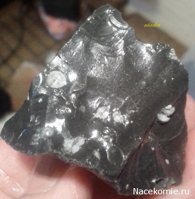 Минералы Сокровища Земли №3 - Черный обсидиан