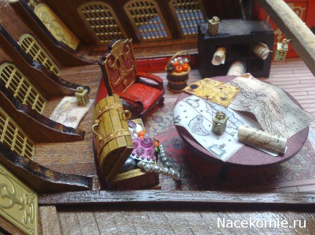 Собери Чёрную Жемчужину. Корма и каюта капитана