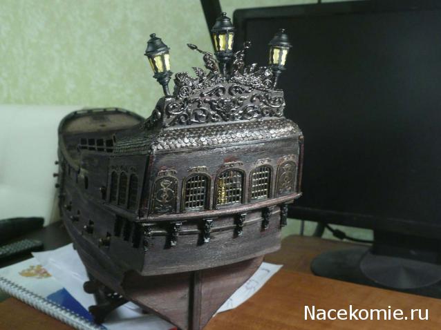 Собери Чёрную Жемчужину. Корма и каюта капитана