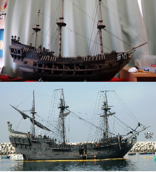 Собери Чёрную Жемчужину. Рангоут и такелаж.