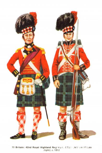 Наполеоновские войны №61 Волынщик 42-го Королевского шотландского полка («Черная стража») британской армии, 1815 г.