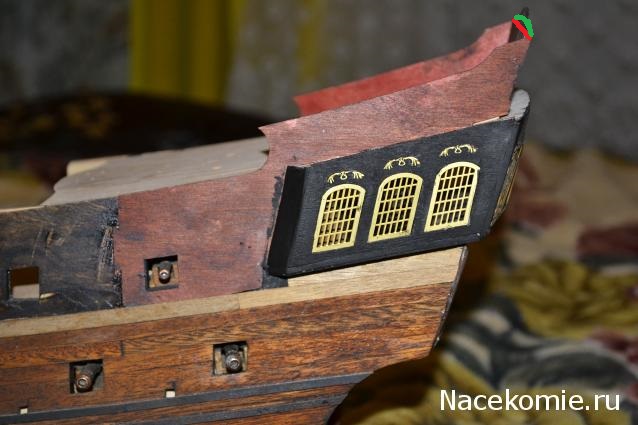 Собери Чёрную Жемчужину. Корма и каюта капитана