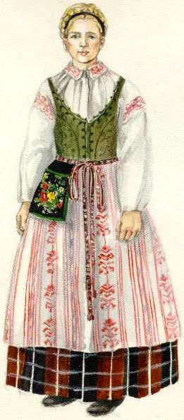 Куклы в народных костюмах №60 Кукла в эстонском девичьем костюме