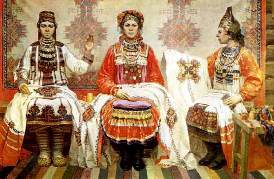 Куклы в народных костюмах №59 Кукла в мордовском летнем костюме