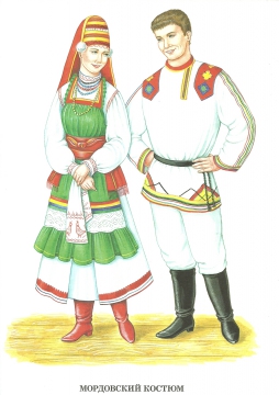 Куклы в народных костюмах №59 Кукла в мордовском летнем костюме