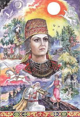 Куклы в народных костюмах №59 Кукла в мордовском летнем костюме