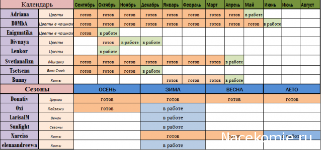 Вышиваем календарь- игра