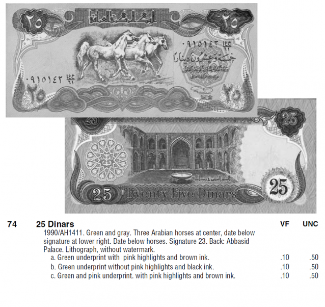 Монеты и купюры мира №74 25 динаров (Ирак)