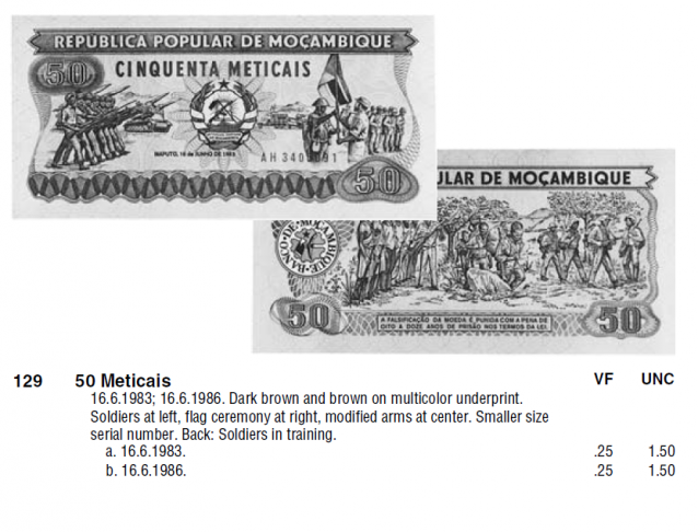 Монеты и купюры мира №86 50 метикалов (Мозамбик)