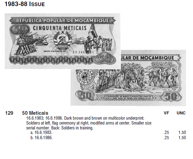 Монеты и банкноты №166 50 метикалов (Мозамбик), 10 атов (Лаос)