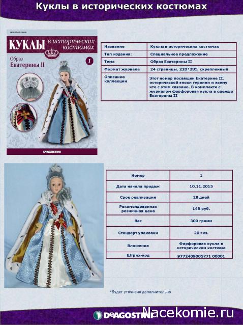 Куклы в исторических костюмах - ДеАгостини - тест