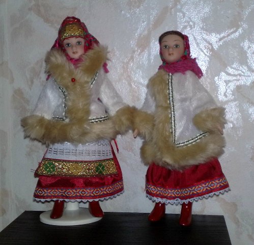 Куклы в народных костюмах №1 Кукла в зимнем костюме Московской губернии