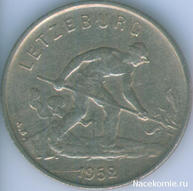 Монеты и банкноты №244 5 рублей (Приднестровье), 1 франк (Люксембург)