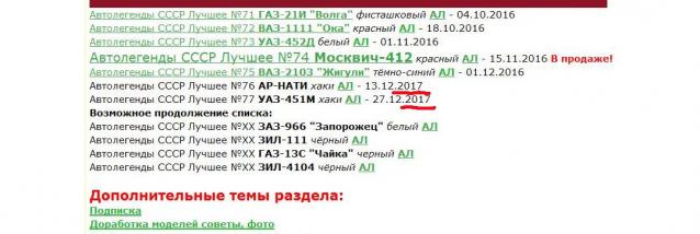 Автолегенды СССР Лучшее - График выхода и обсуждение