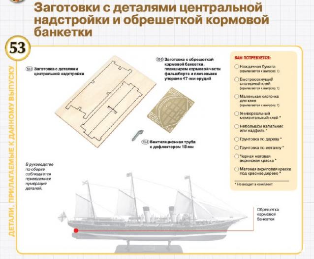 Императорская яхта «Штандарт» - Комплектация и Руководство по сборке