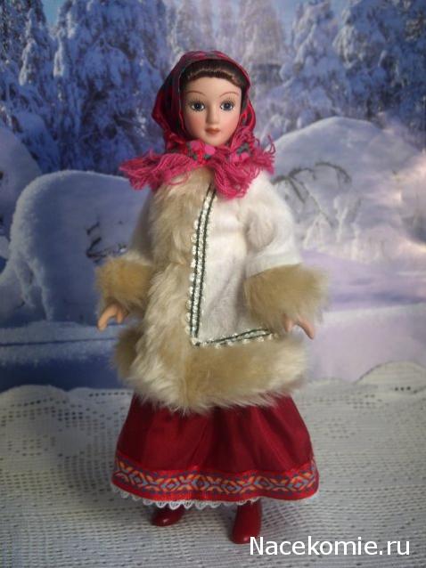 Куклы в народных костюмах №1 Кукла в зимнем костюме Московской губернии