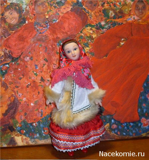 Куклы в народных костюмах №1 Кукла в зимнем костюме Московской губернии