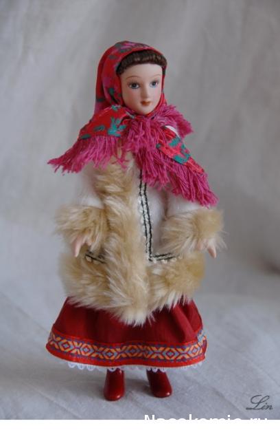 Куклы в народных костюмах №1 Кукла в зимнем костюме Московской губернии