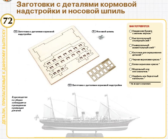 Императорская яхта «Штандарт» - Комплектация и Руководство по сборке