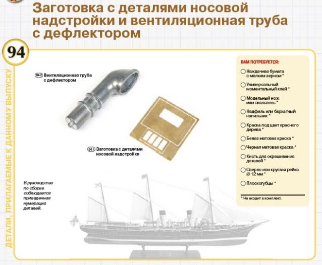 Императорская яхта «Штандарт» - Комплектация и Руководство по сборке