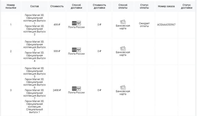 Герои Marvel 3D - Подписка