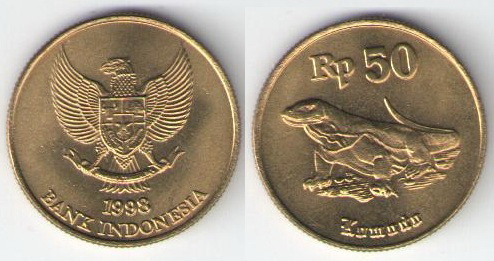 Монеты и банкноты №319 20 рублей (Беларусь), 50 рупий (Индонезия)