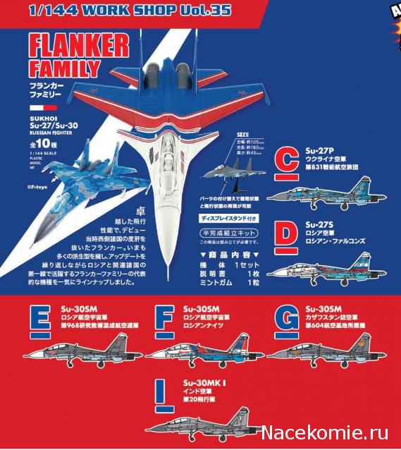 F-Toys Flanker Family Su-27/Su-30 1/144