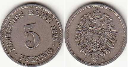 Монеты и банкноты №363 100 000 динаров (Югославия), 5 пфеннигов (Германская империя)