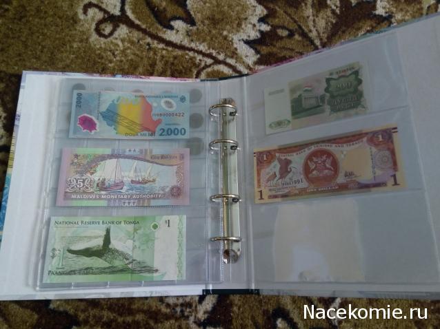 Деньги Мира №5 - Банкнота 1 доллар (Тринидад и Тобаго) + монета 5 сентаво (Гватемала)