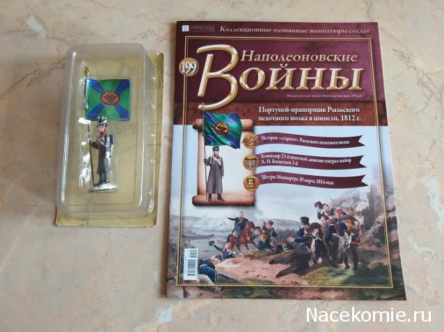 Наполеоновские войны №199 - Портупей-прапорщик Рыльского пехотного полка в шинели, 1812 г.