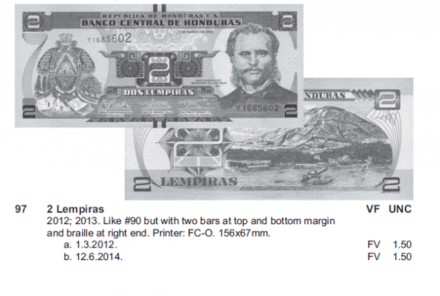 Деньги Мира №15 - Банкнота 2 лемпиры (Гондурас) + монета 1/2 нового тайваньского доллара (Китай)