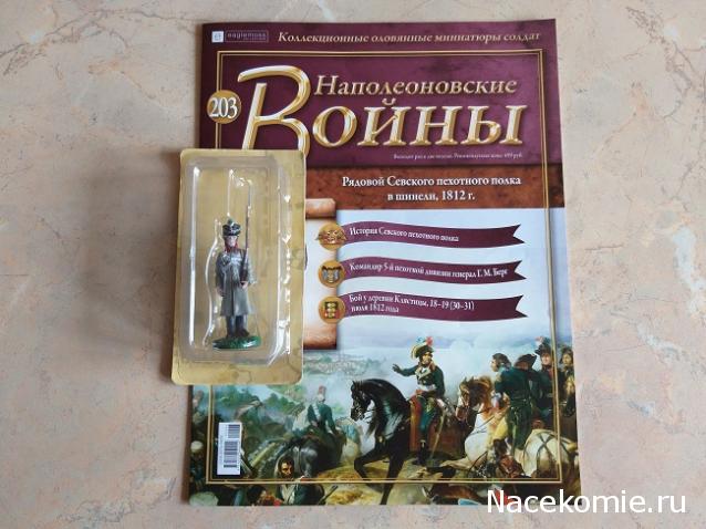 Наполеоновские войны №203 - Рядовой Севского пехотного полка в шинели, 1812 г.