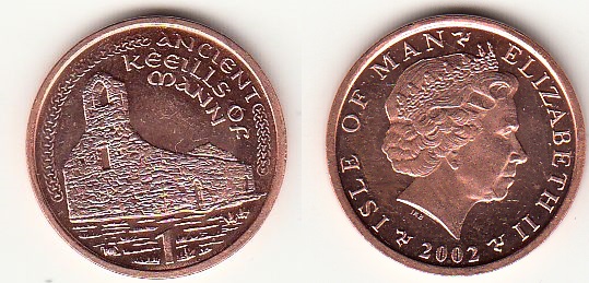 Монеты и банкноты №407 2 цента (Литва), 1 пенни (Остров Мэн)