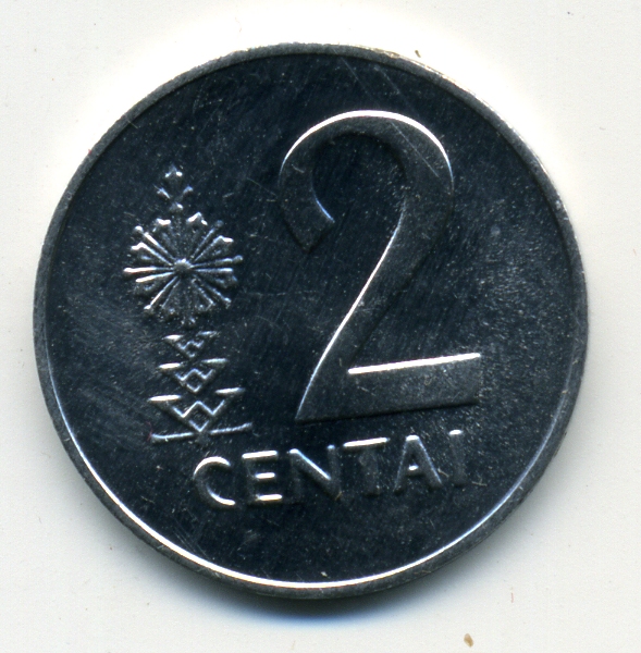 Монеты и банкноты №407 2 цента (Литва), 1 пенни (Остров Мэн)