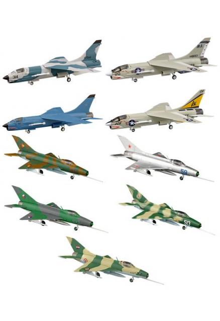 F-Toys VS13 F-8 Crusader и МиГ-21Ф 1/144
