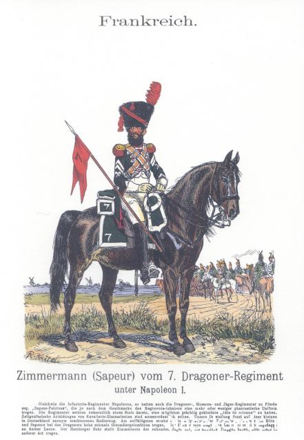 Наполеоновские войны №217 - Сапер полка "Драгуны Наполеона" в парадной форме. Италия, 1813 г.