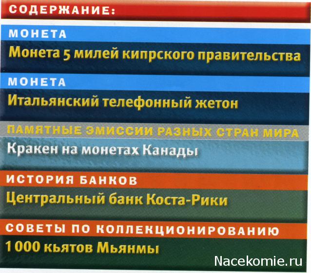 Монеты и Банкноты №429 - 5 милей (Кипр), телефонный жетон (Италия)