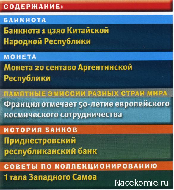 Монеты и Банкноты №430 - 1 цзяо (Китай), 20 сентаво (Аргентина)