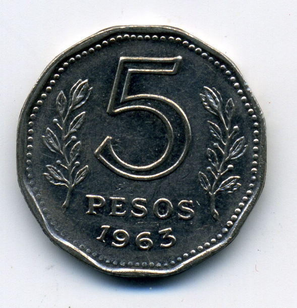 Монеты и Банкноты №449 - 5 песо (Аргентина)