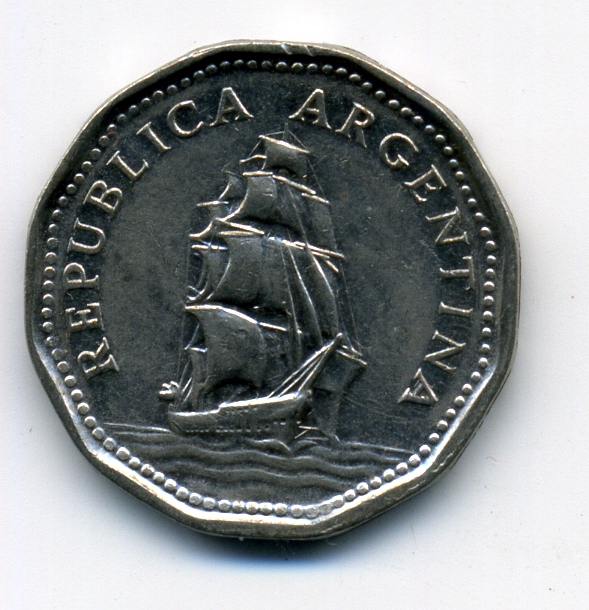 Монеты и Банкноты №449 - 5 песо (Аргентина)