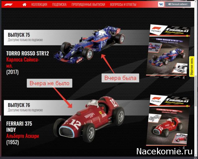Formula 1 Auto Collection - График выхода и обсуждение